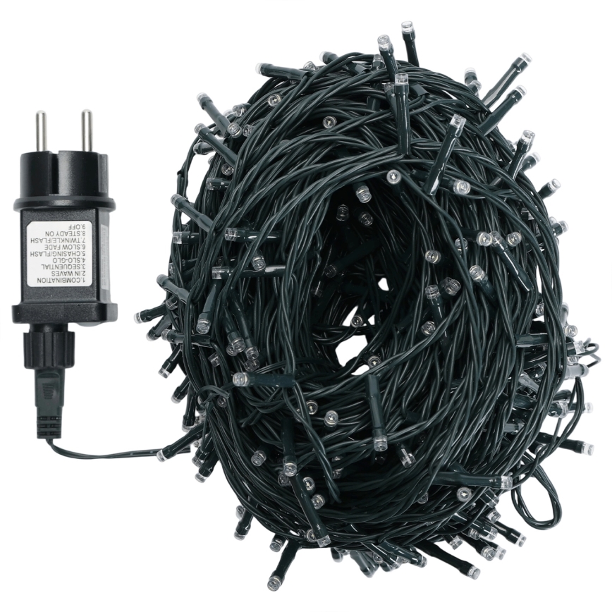 Aigostar - Зовнішня різдвяна LED-гірлянда, 500 LED/8 режимів, 50 м, IP44, холодний білий