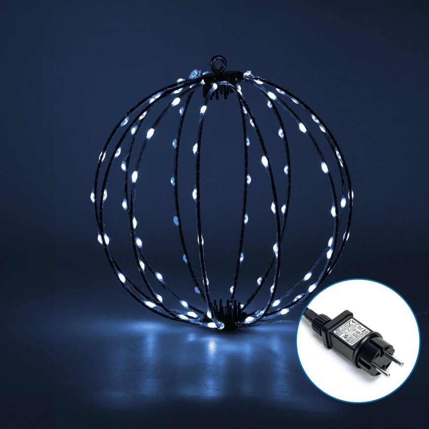 Aigostar - Світлодіодні вуличні різдвяні декорації 3,6W/230V сфера 30 см IP44 холодний білий