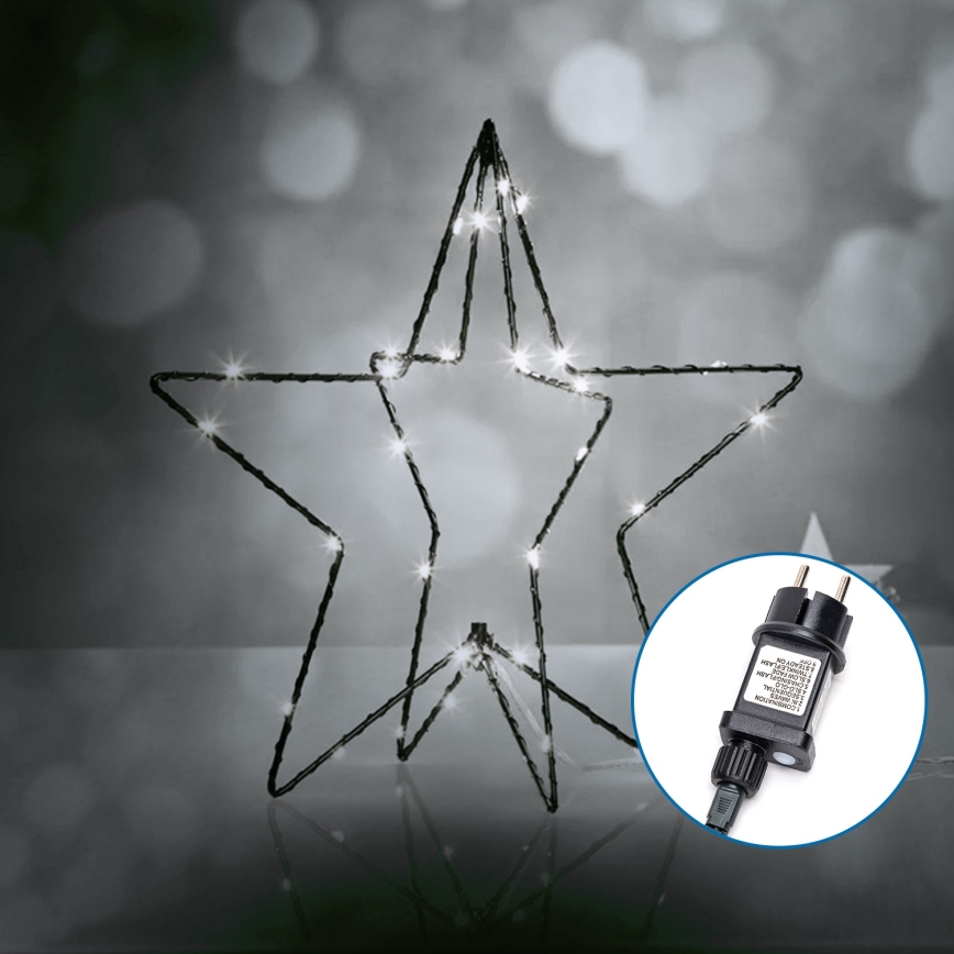 Aigostar - Світлодіодні вуличні різдвяні декорації 3,6W/230V зірка 30 см IP44 холодний білий