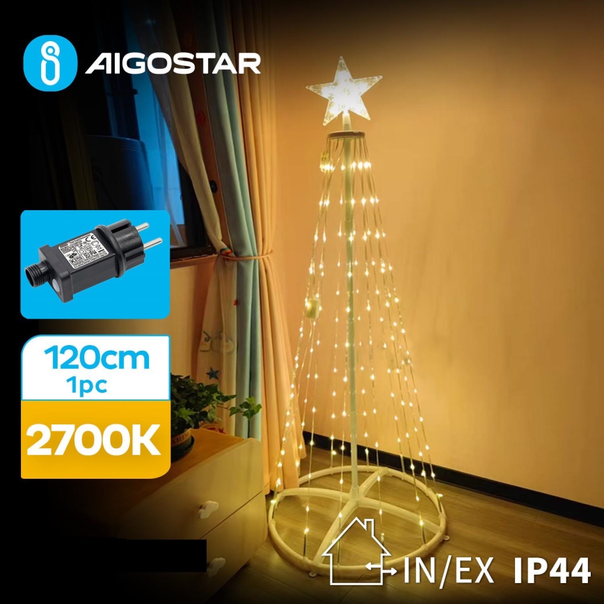 Aigostar - Світлодіодні вуличні різдвяні декорації LED/3,6W/31/230V 2700K 120 см IP44