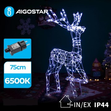 Aigostar - Світлодіодні вуличні різдвяні декорації LED/3,6W/31/230V 6500K 75 см IP44 північний олень
