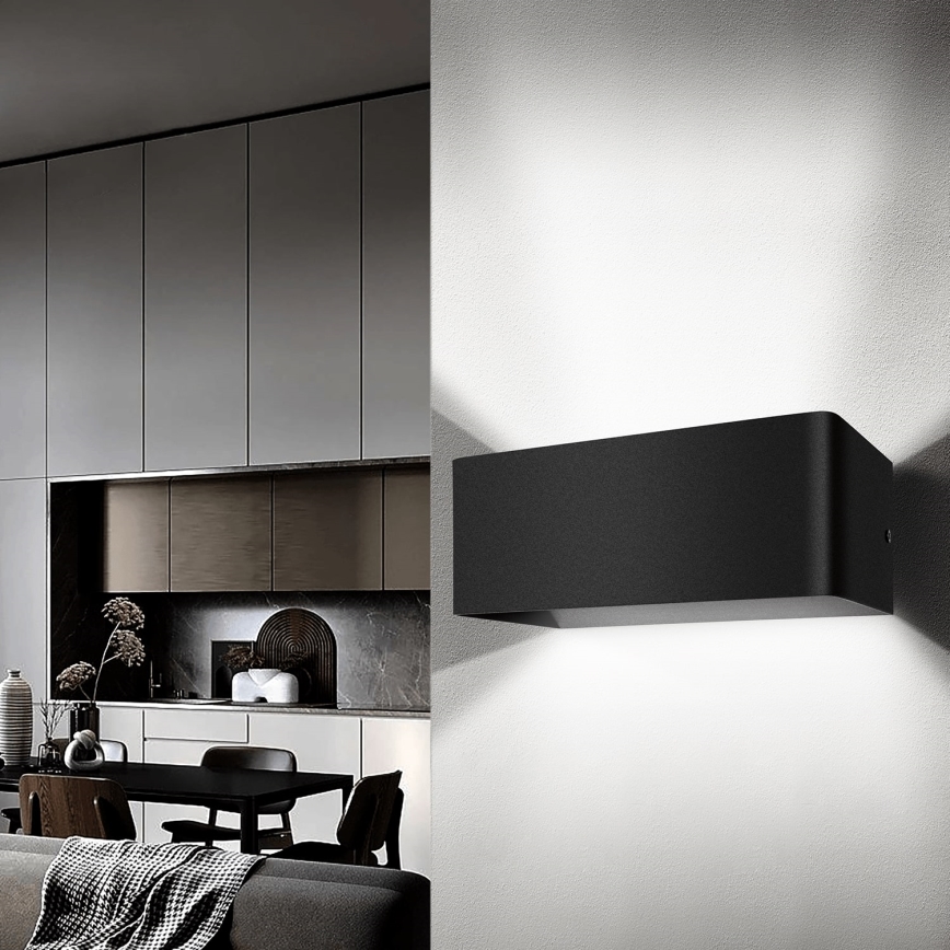 Aigostar - Світлодіодний настінний світильник LED/12,5W/230V 20x10 см чорний