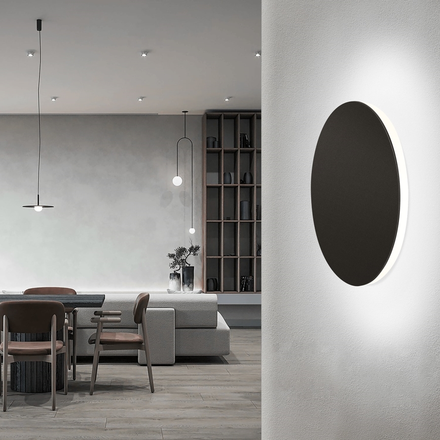 Aigostar - Світлодіодний настінний світильник LED/12W/230V 6500K 25 см чорний