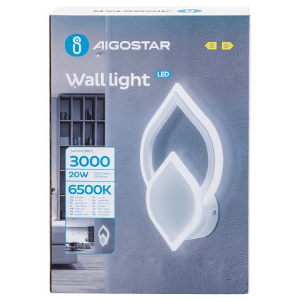 Aigostar - Світлодіодний настінний світильник LED/20W/230V 6500K білий