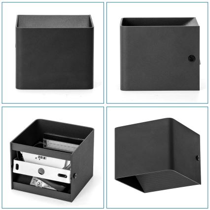 Aigostar - Світлодіодний настінний світильник LED/5,5W/230V 10x10 см чорний