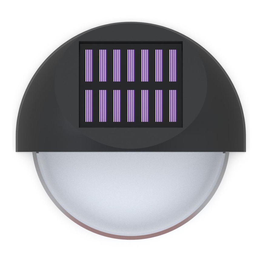 Aigostar - Світлодіодний настінний світильник на сонячній батареї LED/1W/1,2V чорний 2700K IP44