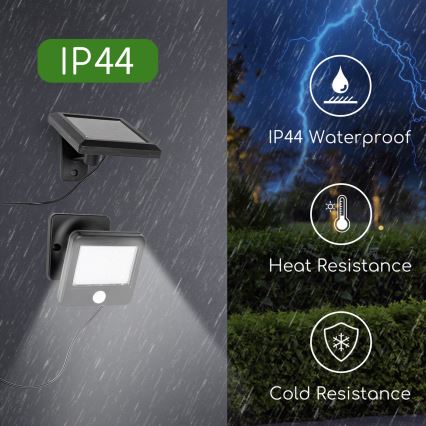 Aigostar - Світлодіодний настінний світильник з датчиком на сонячній батареї LED/0,64W/3,7V 600 mAh 6500K IP44