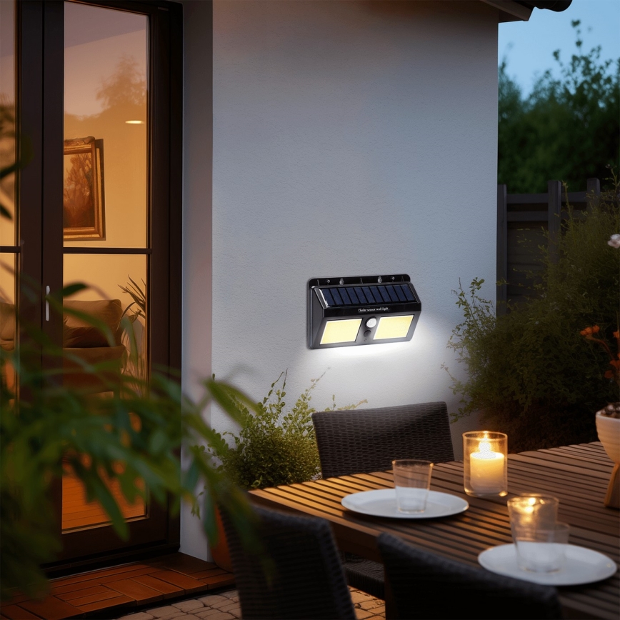 Aigostar - Світлодіодний настінний світильник з датчиком на сонячній батареї LED/20W/5,5V 2400 mAh 6500K IP65