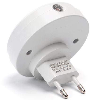 Aigostar - LED Нічник з датчиком освітленості LED/0,5W/230V 6500K