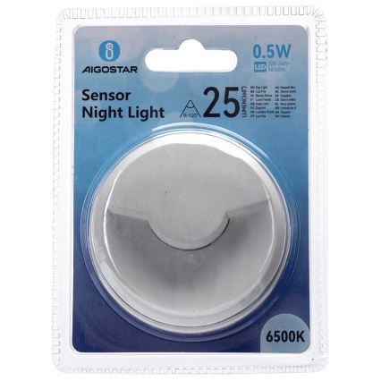 Aigostar - LED Нічник з датчиком освітленості LED/0,5W/230V 6500K