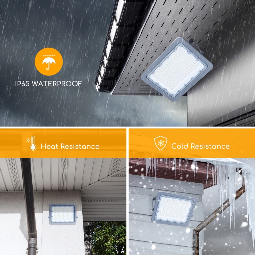 Aigostar - Світлодіодний прожектор LED/100W/230V сірий 4000K IP65