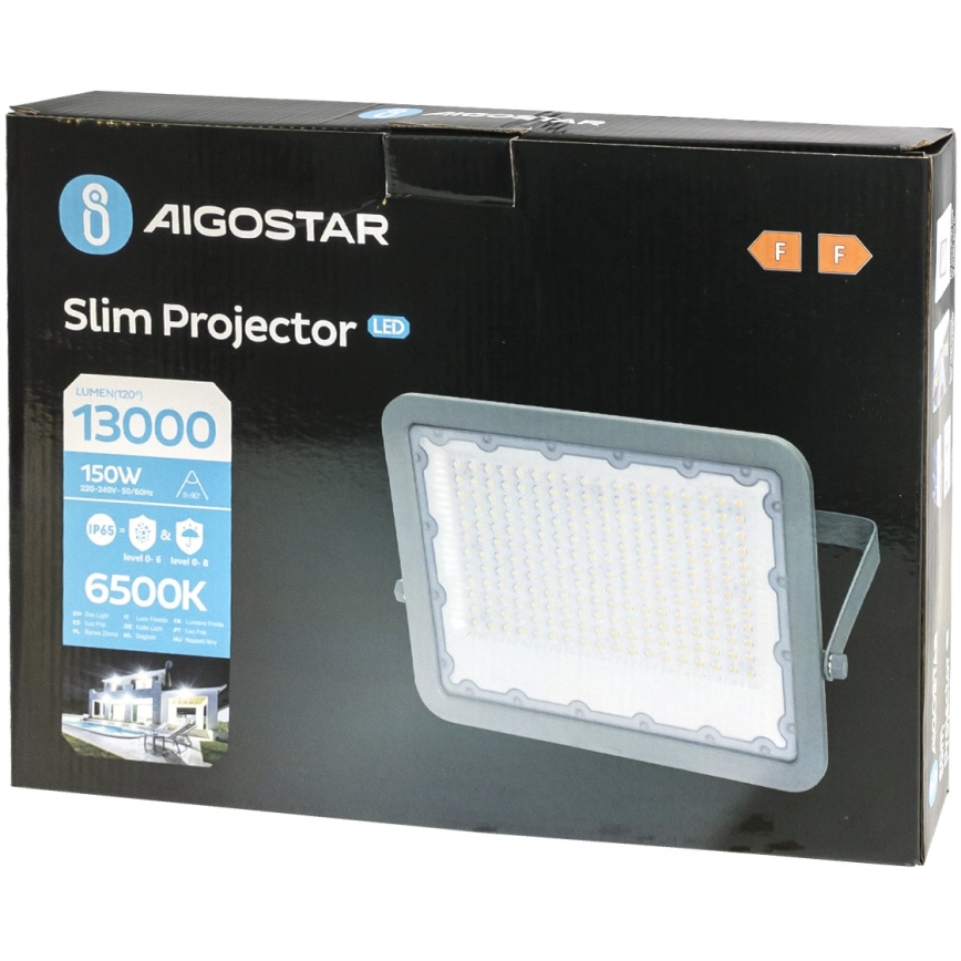Aigostar - Світлодіодний прожектор LED/150W/230V сірий 6500K IP65