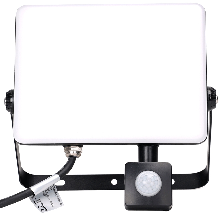 Aigostar - Світлодіодний прожектор з датчиком LED/50W/230V 6500K IP65 чорний