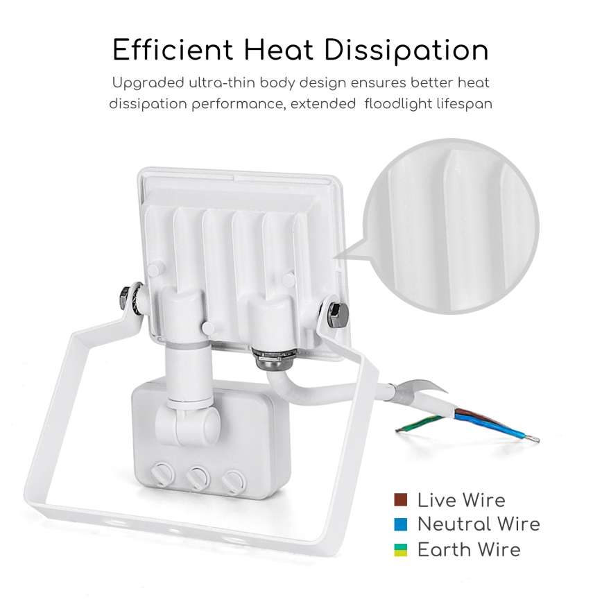Aigostar - Світлодіодний прожектор з датчиком LED/10W/230V 4000K IP65 білий