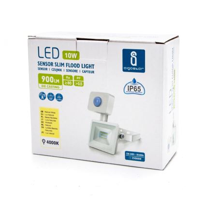 Aigostar - Світлодіодний прожектор з датчиком LED/10W/230V 4000K IP65 білий