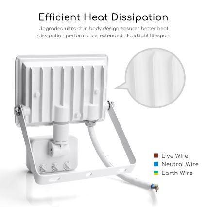 Aigostar - Світлодіодний прожектор з датчиком LED/20W/230V 4000K IP65 білий