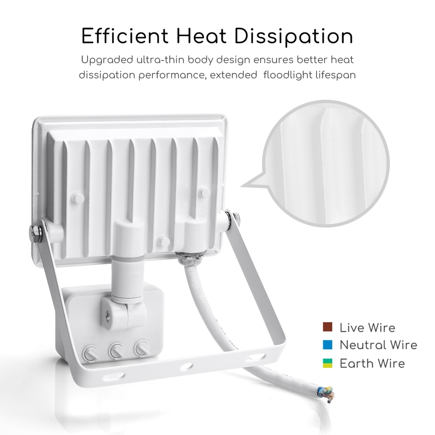 Aigostar - Світлодіодний прожектор з датчиком LED/20W/230V 4000K IP65 білий