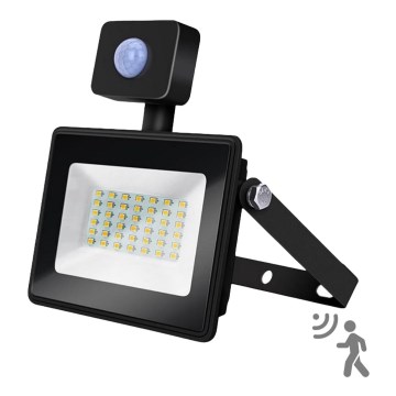 Aigostar - Світлодіодний прожектор з датчиком LED/50W/230V 4000K IP65 чорний