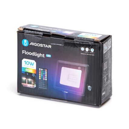 Aigostar - Світлодіодний RGB-прожектор LED/10W/230V IP65 + пульт дистанційного керування