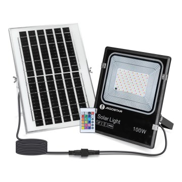 Aigostar - Світлодіодний RGB сонячний прожектор з регулюванням яскравості LED/100W/3,2V IP66 + дистанційне керування