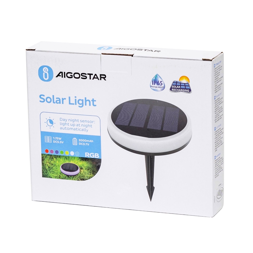 Aigostar - Світлодіодний RGB світильник на сонячній батареї LED/0,6W/3,7V IP65