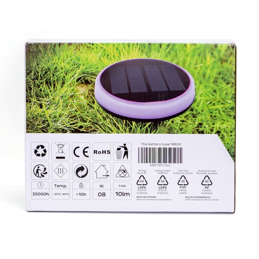Aigostar - Світлодіодний RGB світильник на сонячній батареї LED/0,6W/3,7V IP65