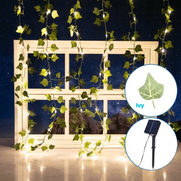 Aigostar - Світлодіодний сонячний гірлянд 70xLED/4x1м IP65 300 мАг тепле біле листя плюща