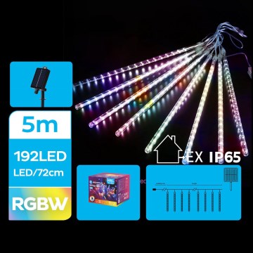 Aigostar - Світлодіодний сонячний різдвяний гірлянд 192xLED/8м IP65 1200 мАг мультиколір