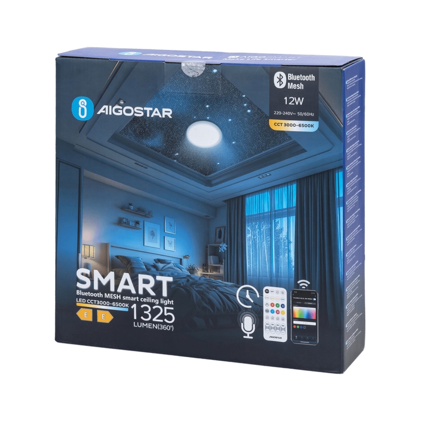 Aigostar - Стельовий LED світильник для ванної з регулюванням яскравості MESH Smart LED/12W/230V 3000-6500K IP44 + пульт дистанційного керування