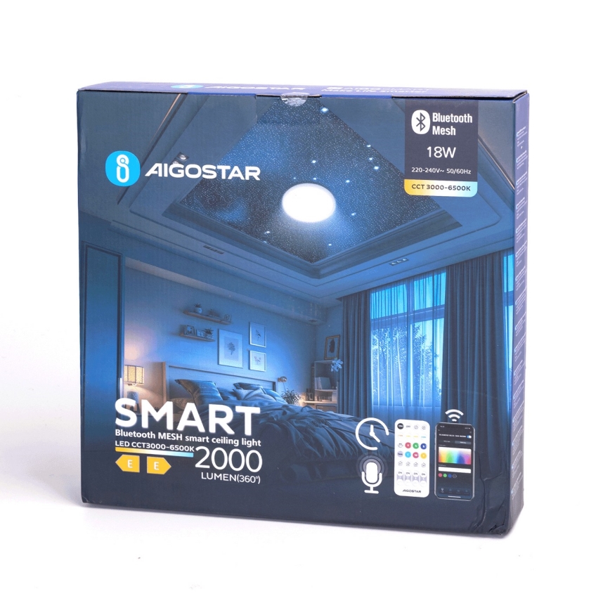 Aigostar - Стельовий LED світильник для ванної з регулюванням яскравості MESH Smart LED/18W/230V 3000-65000K IP44 + пульт дистанційного керування