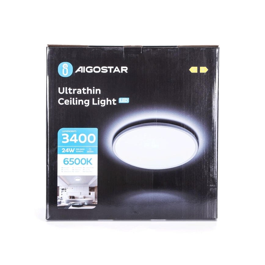 Aigostar - Світлодіодний стельовий світильник для ванної кімнати LED/24W/230V 6500K діаметр 40 см IP44