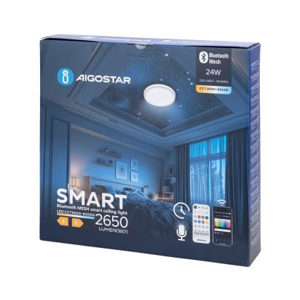 Aigostar - Стельовий LED світильник для ванної з регулюванням яскравості MESH Smart LED/24W/230V 3000-6500K IP44 + пульт дистанційного керування