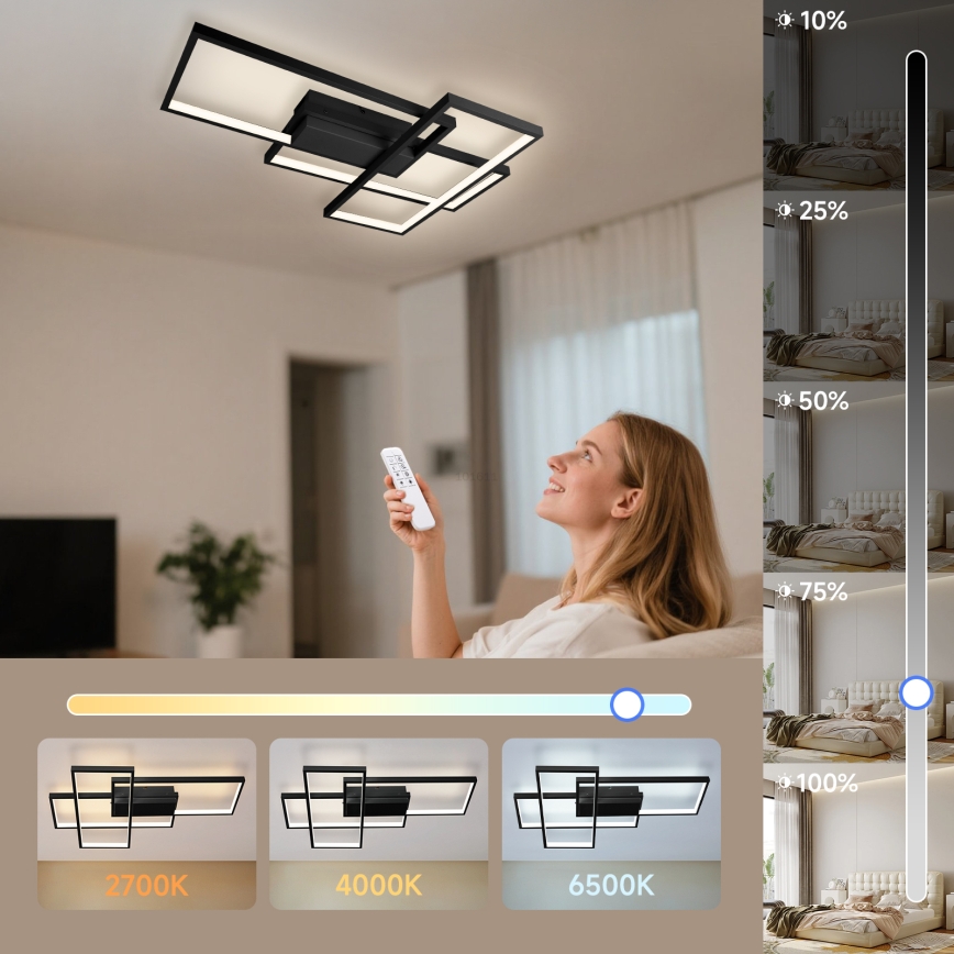 Aigostar - Світлодіодний стельовий світильник з регулюванням яскравості LED/38W/230V 2700-6500K + пульт дистанційного керування