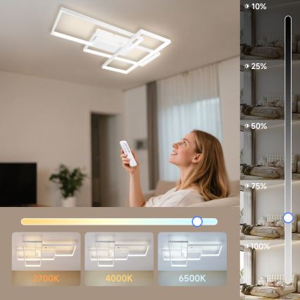 Aigostar - Світлодіодний стельовий світильник з регулюванням яскравості LED/38W/230V 2700-6500K + пульт дистанційного керування