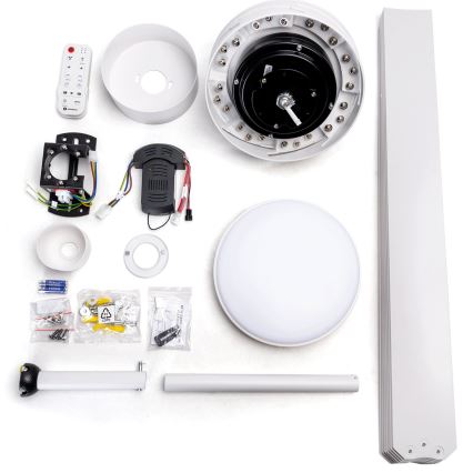 Aigostar - Світлодіодний стельовий вентилятор з регулюванням яскравості LED/24W/230V 2700-6500K діаметр 165 см + пульт дистанційного керування білий