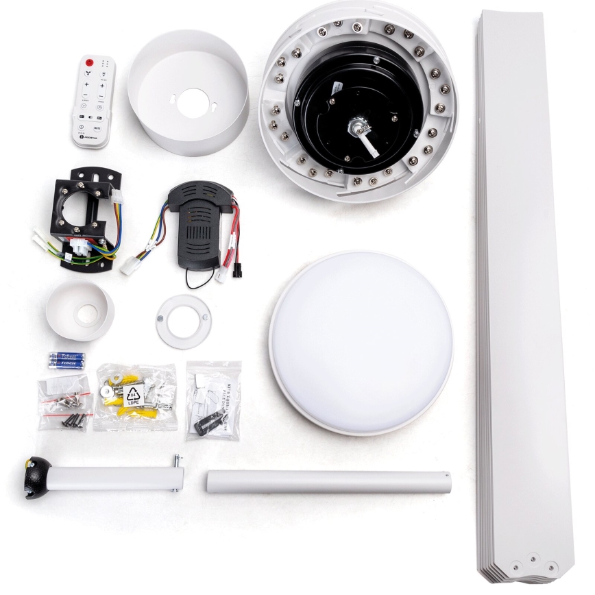 Aigostar - Світлодіодний стельовий вентилятор з регулюванням яскравості LED/24W/230V 2700-6500K діаметр 165 см + пульт дистанційного керування білий