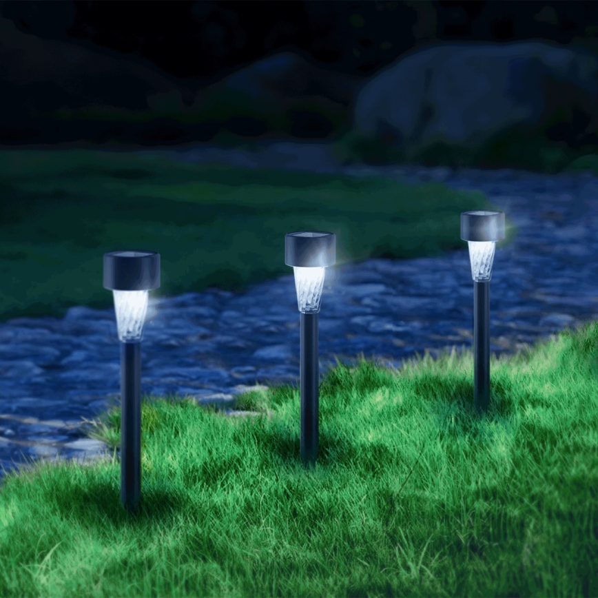 Aigostar - Світлодіодний світильник на сонячній батареї LED/0,006W/1,2V 40 mAh 29,5 см чорний 6500K IP44