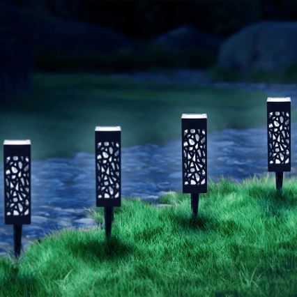 Aigostar - Світлодіодний світильник на сонячній батареї LED/0,006W/1,2V 28,5 см чорний 100 mAh 6500K  IP44