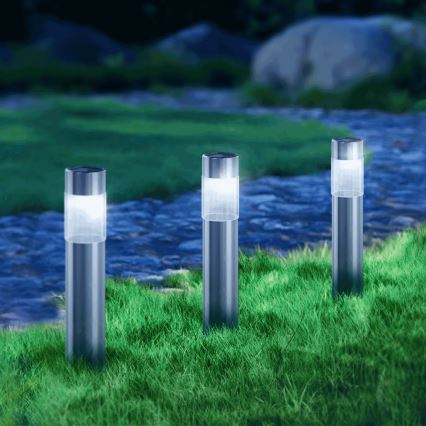 Aigostar - Світлодіодний світильник на сонячній батареї LED/0,006W/1,2V 31,5 см 100 mAh матовий хром 6500K IP44