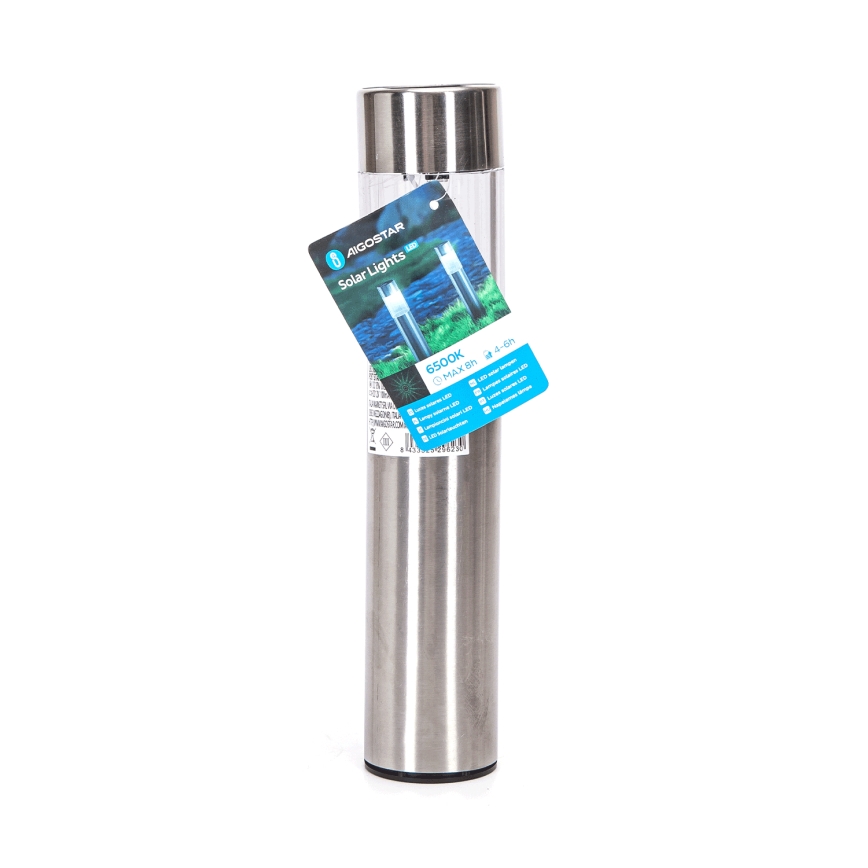 Aigostar - Світлодіодний світильник на сонячній батареї LED/0,006W/1,2V 31,5 см 100 mAh матовий хром 6500K IP44