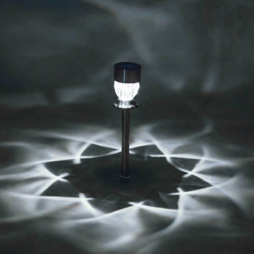 Aigostar - Світлодіодний світильник на сонячній батареї LED/0,006W/1,2V 35,5 см матовий хром 100 mAh 3000K IP44