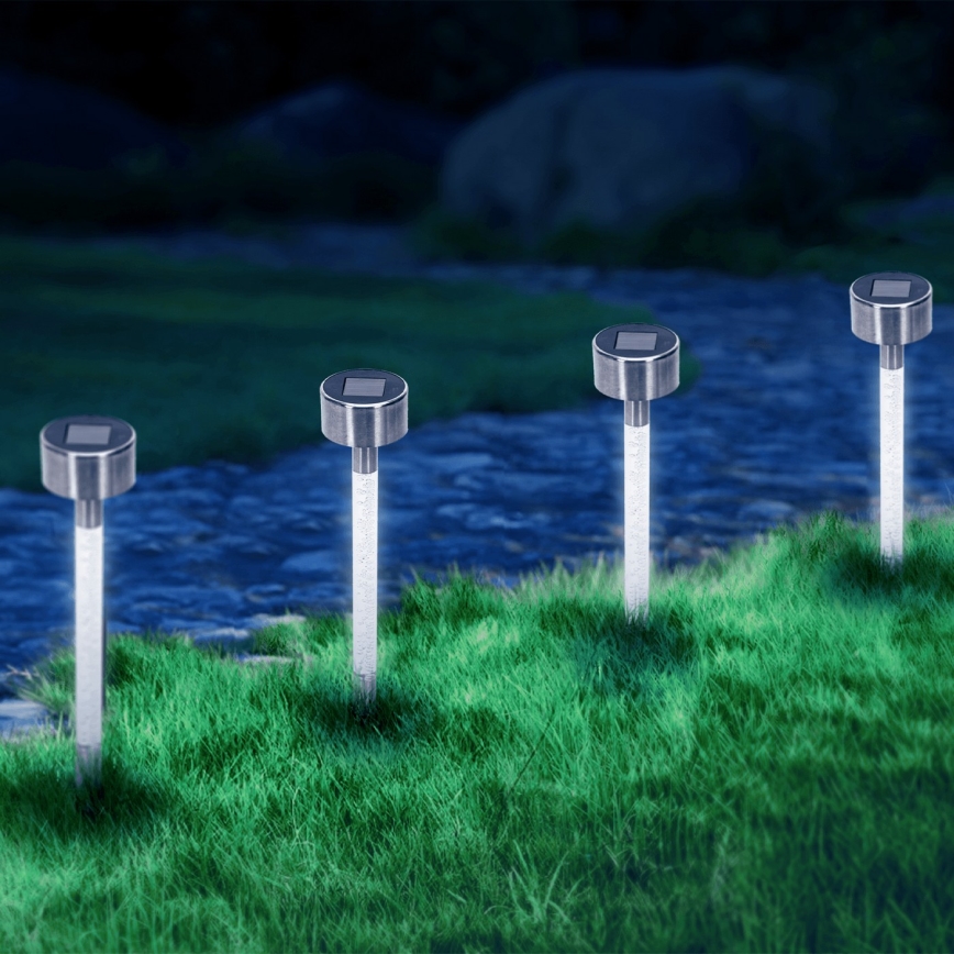 Aigostar - Світлодіодний світильник на сонячній батареї LED/0,006W/1,2V 36,7см матовий хром 6500K IP44