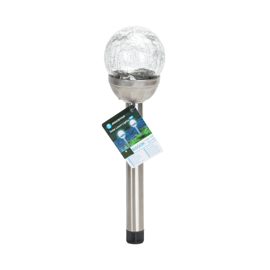 Aigostar - Світлодіодний світильник на сонячній батареї LED/0,006W/1,2V 37,8см матовий хром 6500K IP44