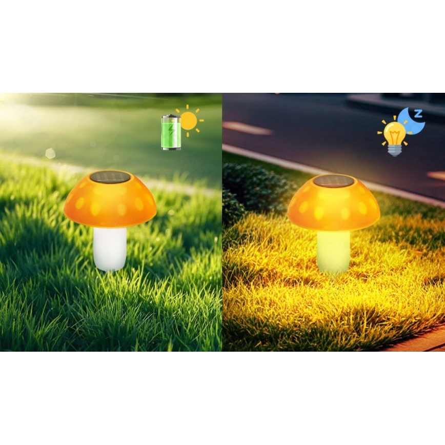 Aigostar - Світлодіодний світильник на сонячній батареї LED/0,024W/1,2V 200 mAh 2700K IP44 hříbek