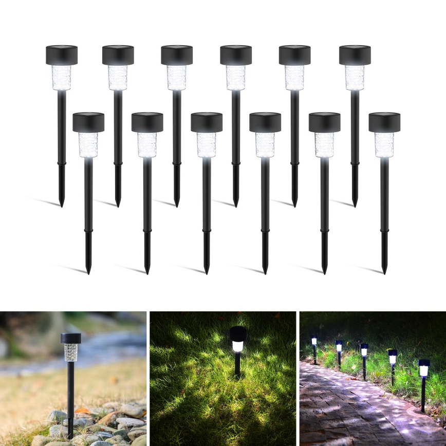 Aigostar - Світлодіодний світильник на сонячній батареї LED/0,06W/2V 32,7 см 6500K IP44 чорний