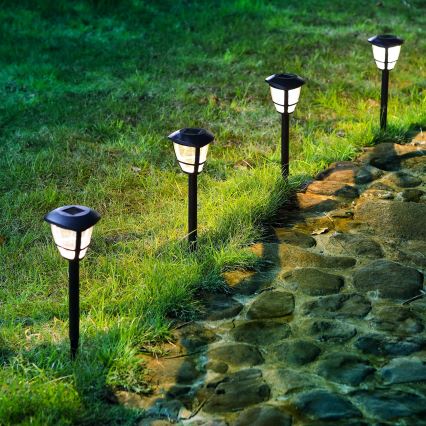 Aigostar - Світлодіодний світильник на сонячній батареї LED/0,06W/2V 100 mAh 33,8 см 6500K IP44 чорний