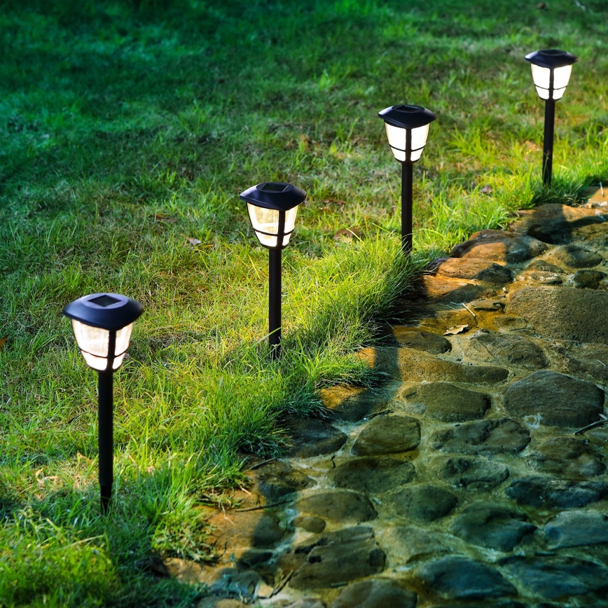 Aigostar - Світлодіодний світильник на сонячній батареї LED/0,06W/2V 100 mAh 33,8 см 6500K IP44 чорний