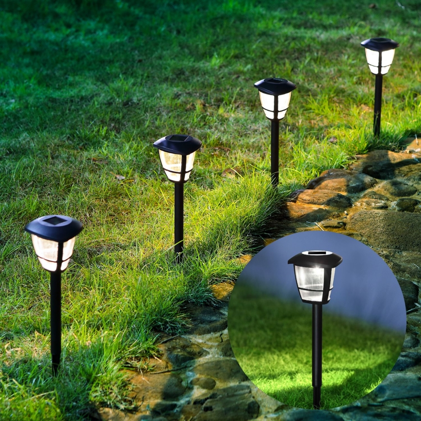 Aigostar - Світлодіодний світильник на сонячній батареї LED/0,06W/2V 100 mAh 33,8 см 6500K IP44 чорний