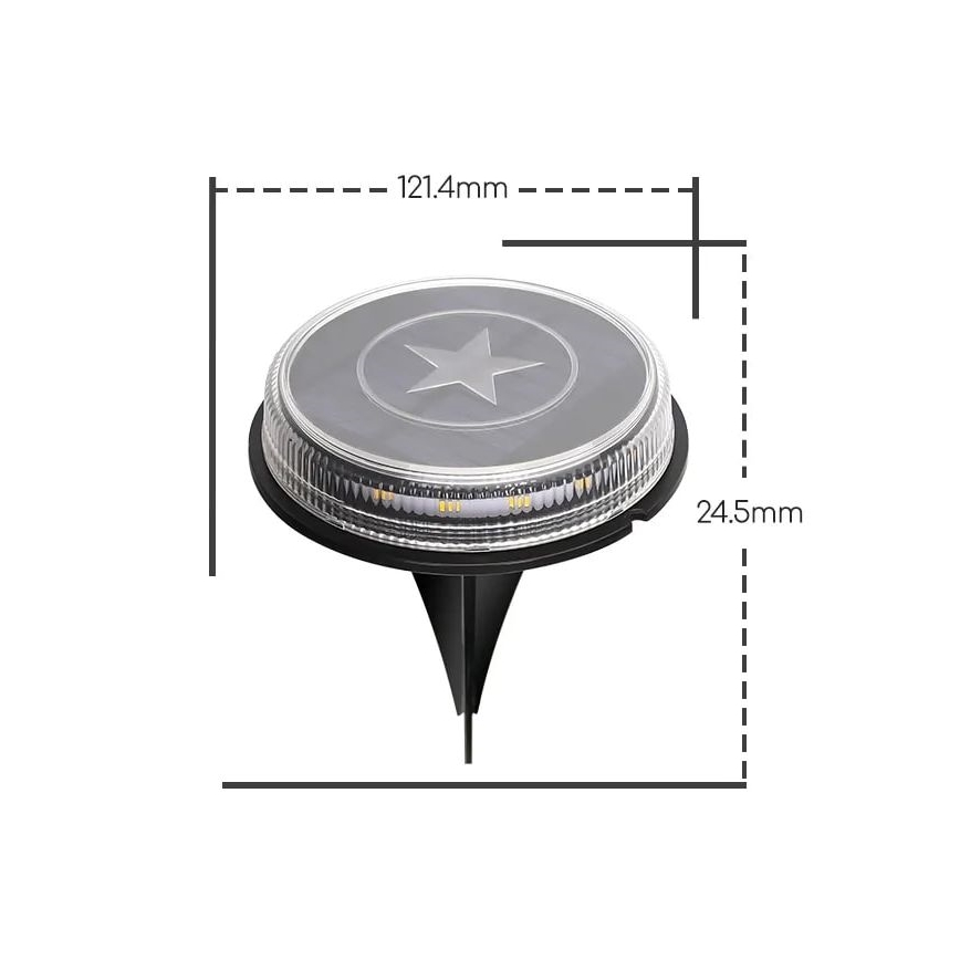 Aigostar - Світлодіодний світильник на сонячній батареї LED/0,6W/5,5V 24,5 см 500 mAh 3200K IP66 чорний