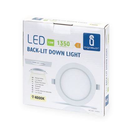 Aigostar - Світлодіодний вбудований світильник LED/12W/230V 4000K діаметр 17,5 см білий